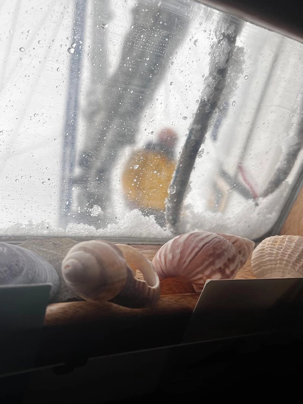 interior del barco veler ksar expediciones en Canal Beagle. Navegaciones en Tierra del Fuego argentina